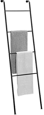 SunnyPoint Classic Home, Bath, Bedroom, Closet Leaning Ladder Rack (BLK)