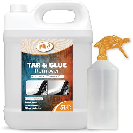 FILO Tar and Glue Remover 5L - Ultimate Intensive Adhesive Solvent for Cars | Quickly Removes Bugs, Tree Sap, Stickers, Gum | Multi-Surface Cleaner and Detailing Solution