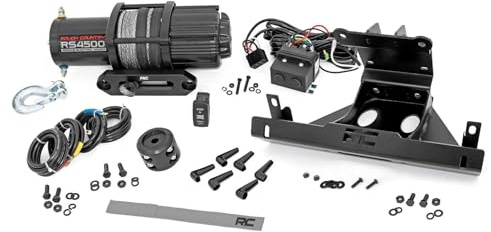 Rough Country 4,500 LB Winch Mount Kit for Can-Am Maverick X3 - Bolt-On Plate with RS4500S UTV Winch & Synthetic Rope
