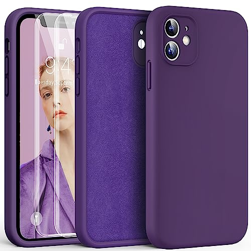 HATOSHI für iPhone 11 Hülle, Silikon Anti-Rutsch Kratzfestes Stoßfest Handyhülle für iPhone 11 Schutzhüll, Dunkellila