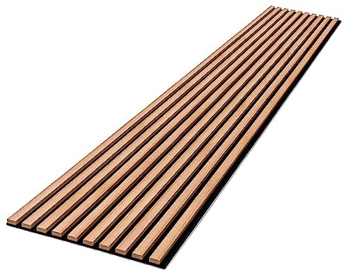 Wohnartig | Wandverkleidung | Lamellenverkleidung | Akustikpaneel | Wandpaneele auf filz | Akustikfilz | Lamellenwand | Lamellen dekor | Eiche | 270cm Hoch | 45cm Breit |