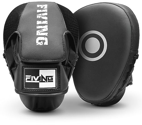 Boxpads für Männer, Frauen und Kinder, Leder-Fokushandschuhe für Kampfsport, Boxtraining, Gebogene Schlaghandschuhe für Karate, Kickboxen, Muay Thai, Taekwondo, Schwarz/Weiß