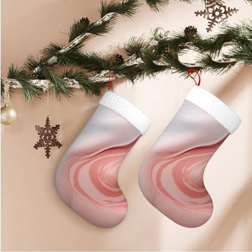 Weicher Weihnachtsstrumpf, weiße und rosa Textilien mit Wasserdruck, Weihnachtsbaum-Dekor-Strümpfe, personalisierte Weihnachtsstrümpfe für Familie, Weihnachten, Urlaub, Saison, Dekoration, Kamin,