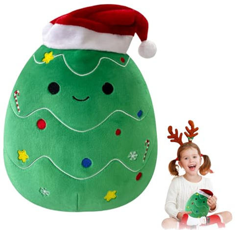 Christmas Tree Stuffed Animal Plush Pillow,Xmas Pillows for Boys Girls,Soft Hugging Pillow Cute Christmas Tree Plush Toy for Kids Birthday Xmas Party Favor Gift,Sofa Bedroom Kids Room Decorations