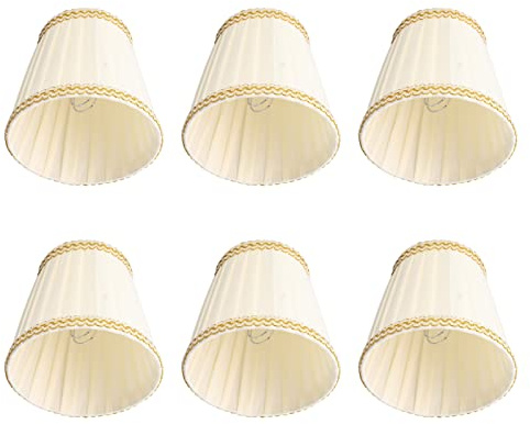 Juego De 6 Pantallas De Lámpara Pequeñas, Pantalla De Lámpara Pequeña De Granja, Pantalla De Lámpara Con Clip Para Lámpara De Araña, Bombillas De Vela, Accesorios De Iluminación