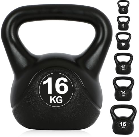 Panana Core Balance Kettlebell, HDPE Coated Kettle Bell Weights for Strength Training, Kettle Bells for Home Gym Fitness, 6KG, 8KG, 10KG, 12KG, 14KG, 16KG
