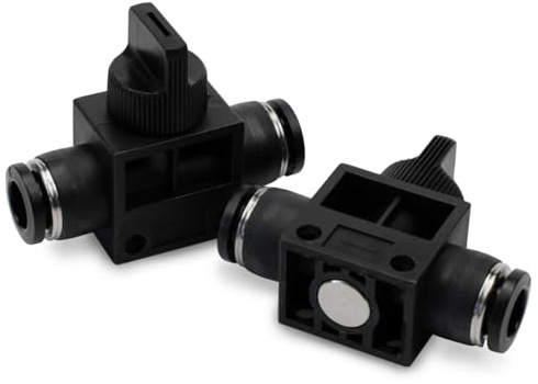 Bwintech 2 Pcs 12mm Tubing OD Válvula de Bola de Control de Flujo de Aire Push To Connect Racor de Unión Neumático Recto