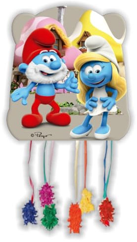 BeenSmile, PIÑATA BASIC PITUFOS, Artículos para Fiestas, Piñata para Rellenar con Juguetes o Chuches, Decoración de Fiestas Infantiles, Cumpleaños y Celebraciones