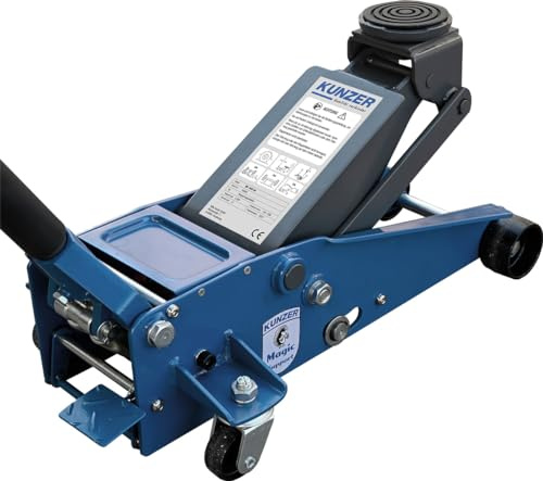 KUNZER WK 1035 AB Hydraulischer Rangierwagenheber, mit Stahlrädern, 3500 kg | Tragkraft, Hydraulik-Wagenheber, 3-stufige Abstützfunktion, 405 und 470 mm einstellen, Rangierhilfe, Hubhöhe