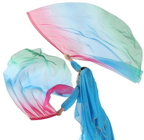 MUNAFIE Lot de 2 drapeaux d'adoration - Demi-cercle - Avec hampe flexible - Pour spectacle de danse - Église - Rouge - Bleu - Vert