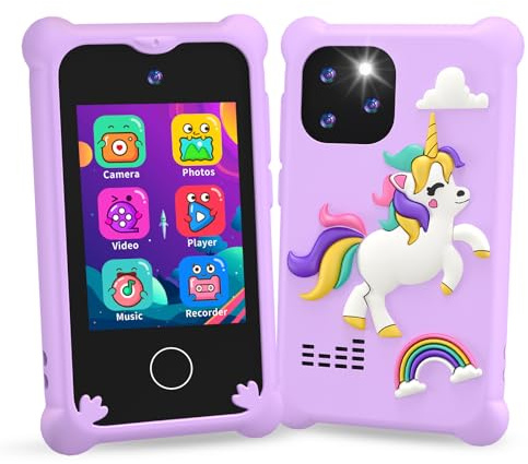 Telefonoelefono Per Bambini, Cellulare per Bambini ,2.4 Smartphone Giocattolo Regalo Giocattoli per Bambina 3 4 5 6 7 8 9 10 anni Compleanno Natale（Viola）