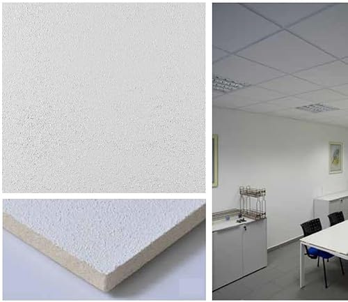 ST13002.00.U Panneau de contre-plafond sandé en fibre minérale torsadée 600 x 600 x 13/5,04 m² Lot de 14 bords couchés