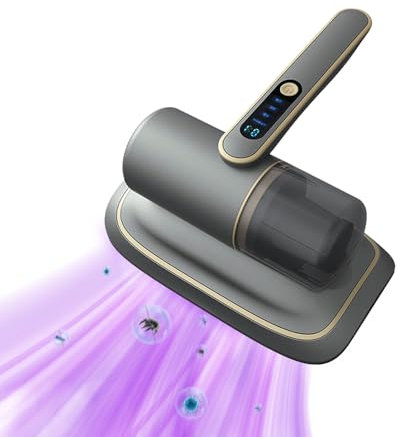 Kamanan Handheld Mattress Vacuum Cleaner,Mite Removal with UV Light Wireless Vacuum Cleaning,Dust Mite Vacuum Cleaner for Beds, Pillows, Sofas(grey)