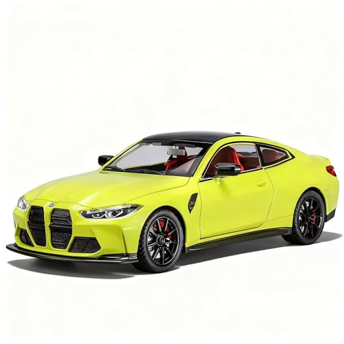 TGRCM-CZ 1/24 Compatible with BMW M4 Model Car, Zinc Alloy Pull Back Vehicles Model Car with Sound and Light for Collectors & Kids 3+ Years Old Birthday Gift(Yellow)