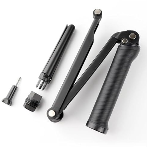 REFLEX CAMERA Trípode plegable ajustable de 3 vías para selfie Go Pro Hero 13-9, D J I Osmo Action, poste extensible, trípode oculto, accesorio de cámara de acción