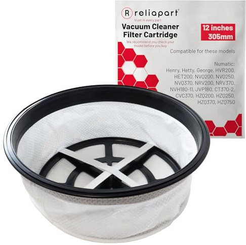 Reliapart Henry Hetty Compatible Vacuum Hoover Filter (12 Inch) for Numatic Henry Hetty George Series for HVR200 HVR200P HVR204 HVR204P HET200 GVE370 NVQ Models (305 mm) Diameter 604165