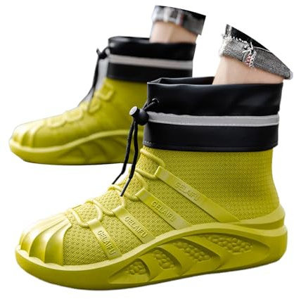 2026 - Botas térmicas de invierno para hombre, zapatos de trabajo para senderismo, suela de lengüeta hasta la rodilla, de gamuza, clima frío, caminata por la ciudad, agarre ligero, Green, 38 2/3 EU