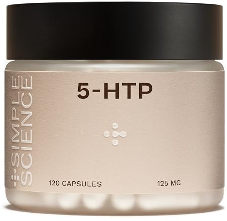 Simple Science 5HTP | 120 Capsules | High Strength 5HTP from 5,000mg of Griffonia Seed | Providing 250mg Extract + B5 & B6 | Sleep & Mood Support | Biodegradable Jar | Vegan and UK Made