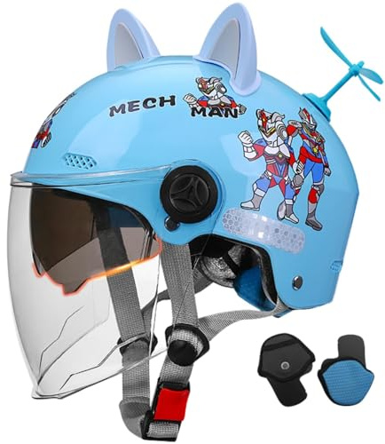 Barnens Fyra Årstids Hjälm För Motorcykel, Scooterhjälm, Retro Öppen Hjälm 3/4 För Unga Pojkar Och Flickor, Vintage Elektrisk Halvhjälm, ECE-Certifierad 10,49~55cm