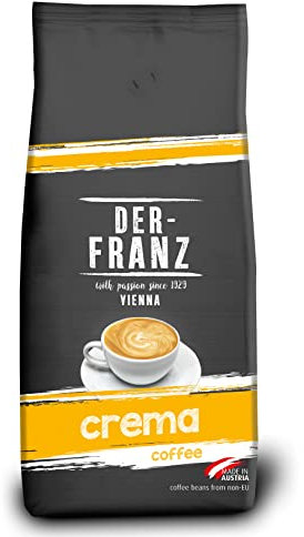 DER-FRANZ Kaffee Crema, Intensität 4/5, 100% Arabica, ganze Kaffeebohnen, 1000g