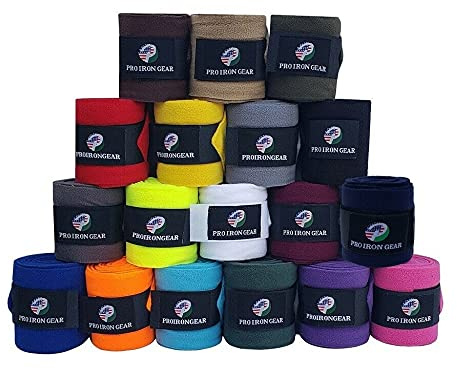 RIDING GEARS Horse Fleece Wraps Bandages/Polo Wraps/Stable Wraps Equestrian Leg Wraps Set of 4 Equestrian Boot Protection (Dark Green)