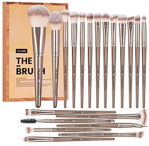 Pinselset Makeup 20 Pcs Professionelles Make up Pinsel Set Lidschatten Rouge Make up Pinsel Reise Kabuki Gesichtspuder Augen Schminkpinsel Kosmetikpinsel Set Mit Geschenkbox (Champagner)