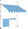 KESSER® Tenda da Sole a Morsetto con manovella per Balcone, Tenda da Sole per Balcone, Regolabile in Altezza, Idrorepellente, Protezione Solare, Copertura per terrazze, Blau/Weiß -Markise, 200cm