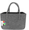 IDEA HOME Filztasche Shopper Groß-30 Liter Einkaufstasche XXL Zusammenklappbar Einkaufskorb Kaminholztasche Kleiderkorb Spielzeugtasche Dunkelgrau/Schwarz, XL