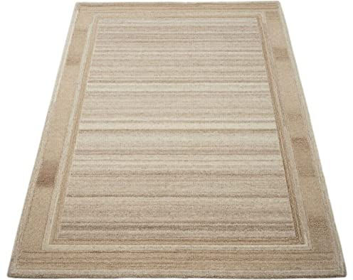 Beige 160X230 cm Teppich 100% Wolle Compatible with Braun Orientteppich Handgetuftet HT184