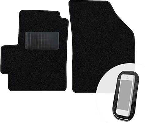 moto-MOLTICO Vorne Fußmatten Auto Velours Autoteppiche Schwarz Automatten Set 2-teilig passend für Chevrolet Matiz, Spark 2004-2009