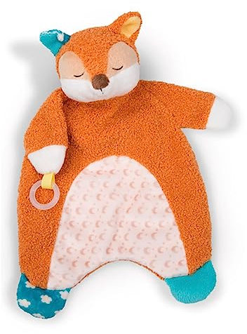 NICI Schmusetuch Fuchs Finni 26 x 25 cm – niedliches Schnuffeltuch mit Befestigungsring für Schnuller, Kuscheltuch für Mädchen, Jungen & Babys ab 0 + Monaten, 49053, tolle Geschenkidee, braun-weiß