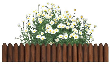 wiroouia Bordure de Jardin en Bois – Bordure de Jardin sans Creuser | Clôture en Bois pour, Bordures de parterres de Fleurs, Bordure de Parterre de Fleurs