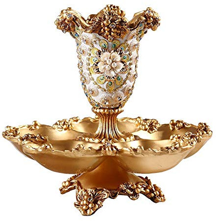 ZGFOZJGC Grands vases à Fleurs élégants, Centre de Table pour Cuisine, Salle à Manger, Salon, décoration d'intérieur, Style rétro européen, Grands vases Chinois en résine pour décoration de Chambre à