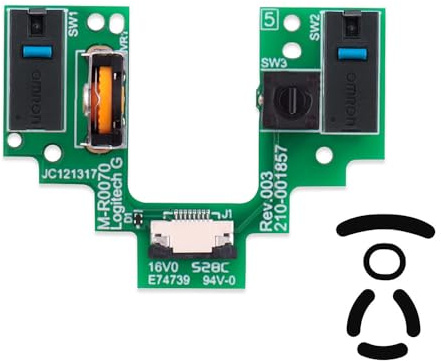 Switch Wheel Encoder Button Board Motherboard Microswitch Platte Maus Reparaturteile mit Mausfüßen Ersatz für Logitech G Pro Wireless GPW Wireless Gaming Maus (D2FC-F-K 50M)