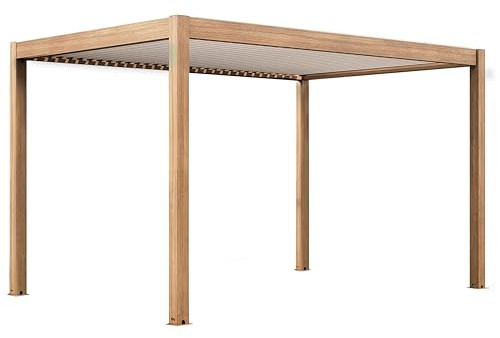 Pergola bioklimatische selbsttragende motorisierte 3x4m und Markise