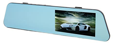 Asixxsix Dash Cam a Specchio, Obiettivo FHD DA 4,3 Pollici 1080p Monitor Registratore Di Guida per Auto 170 ° Grangangolo Dash Camp Cam per Specchittto Retrovisore Con Sensore G,