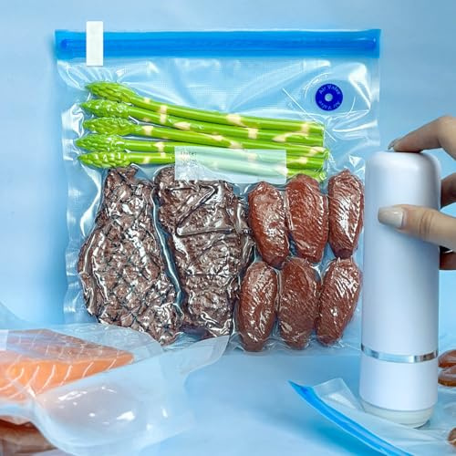 BetteJonny - 20 bolsas con cierre hermético para Sous Vide, bolsas selladas al vacío de almacenamiento de alimentos de dos tamaños, mantiene la comida bien en el congelador, adecuadas para embalaje al