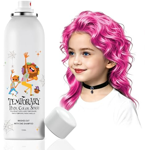 Mifeloy Temporary Hair Colour Spray, Washable Instant Pink Colour for Costume, Cosplay, Halloween, Christmas, Festivals & Styling, 150ml Non-Sticky Party Hair Dye for Teens Men & Women