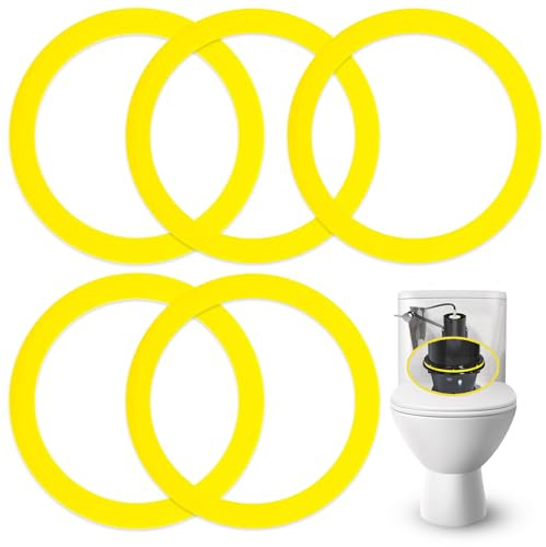 IMPRESA Flush Valve Seal - Durable Rubber & Toilet Gasket Kit - Quick 3-Minute Install & Gasket Replacement - Compatible with Kohler Toilet Tank GP1059291 & Flush Seal Ring - Pack of 5, Yellow