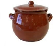 BARONE PENTOLA in COCCIO Terracotta da Fiamma E da Forno con Coperchio CILINDRICA 20X20X16