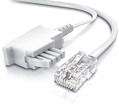CSL - Internet Kabel Routerkabel - TAE-F Stecker auf RJ45 Stecker - 10m - Internetkabel – Router an die Telefondose – Kompatibel mit DSL VDSL Fritzbox Internet, TAE - weiß