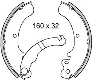 Bremsbacken hinten RMS für Piaggio Ape 50ccm | OEM R225120220 kompatibel mit Piaggio Ape 50 Bj. 1989 - 1995 TL6T, Piaggio Ape 50 Bj. 1985 - 1990 TL4T