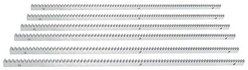 6 x 1 m rack for gate drive, sliding gates, gate opener, accessories, tooth rail, for sliding gate operator, sliding gate opener, accessories, diameter 12 mm.