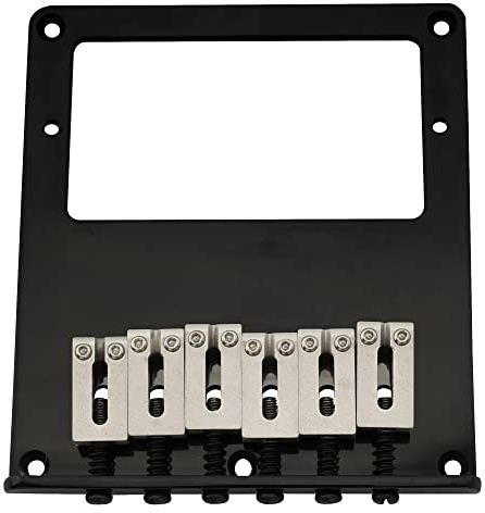 Musiclily Pro 54mm Humbucker Telecaster Steg Brücke 6 Edelstahl Saitenreiter für Tele T-Style E-Gitarre, Schwarz
