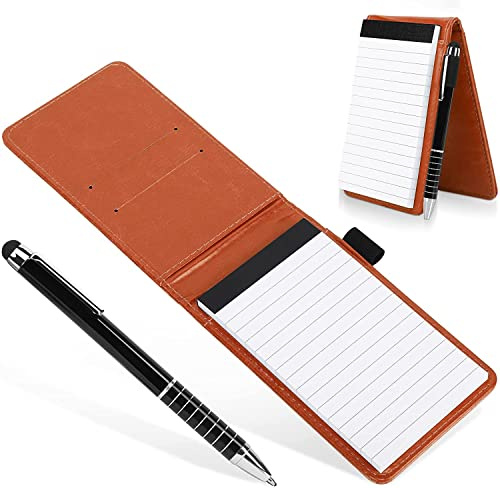 Cyiecw Mini Pocket Notizbuch A7 Pu Leder Notizblock A7 Leder-Notizbuch Kleiner Leder Notizblock mit Stift, Pocket Notebook Taschennotizblock FüR AktivitäTen im Freien