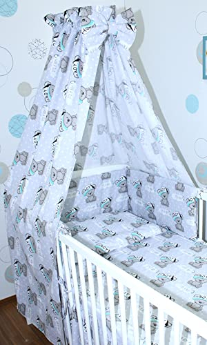 Primawela Babybett Himmel Vollstoff - Boy Bärchen - für Baby Bett Vollstoffhimmel Baumwolle
