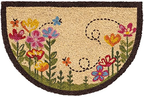 matches21 HOME & HOBBY Kokosmatte Bunte Blumen 40x60 cm als wetterfeste Kokos Fußmatte Outdoor Schmutzfangmatte