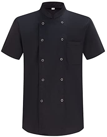 Misemiya - Veste de chef pour hommes - Veste de chef pour hommes - Uniforme d'accueil -6821 - XX-Large, Veste de cuisine 6821 - Noir