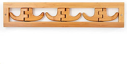 AQUETI Garderobenleiste Kleiderhaken Garderobenhaken Klappbarer Kleiderhaken Aus Holz, Kreative, Moderne Wandgarderobe Für Badezimmer, Küche, Schlafzimmer, Wandbehang Wandhaken (Blue : 6 Hooks)