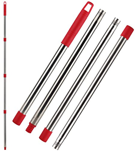 GreeSuit Spin Mop Handle Replacement 58 Mop Replacement Stick Compatible with Vileda Spin Mop Base - Easy Wring Mop Handle for Floor Cleaning 4-Sections